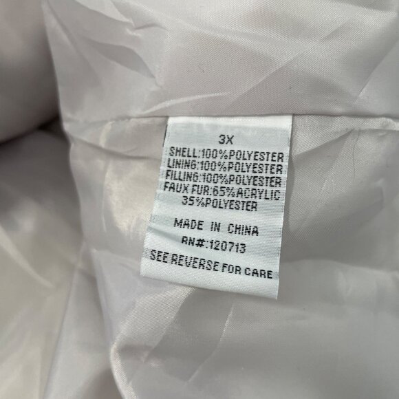 Sporto Coat Plus Size 3X Tulip Quilted Water Resistant Parka White Gray Warm NEW - Picture 5 of 9